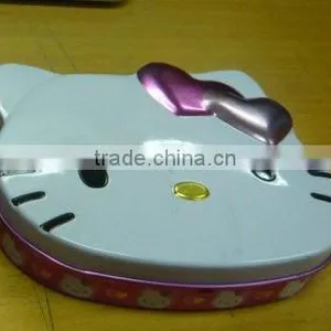Cat Head Shaped Metal Candy Tin, Toy Can, Cat Tin Box thumbnail-1