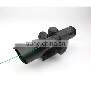 Compact 2.5-10X40 Riflescope Red Green Mil-Dot Reticle Attached Green Laser With Standard Weaver Rail Mount thumbnail-3