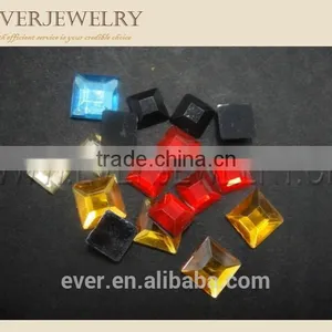 Flat Back Acrylic Rhinestone, Red Square Flat Back Acrylic Rhinestone thumbnail-2