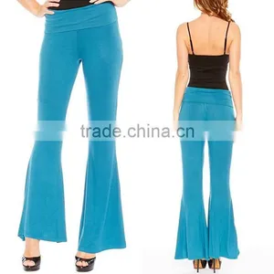 High Fashion Office Trousers High Waist Palazzo Bell Bottom Pants Regular Plus Size Sexy Body Fit Pants Online Shopping thumbnail-1