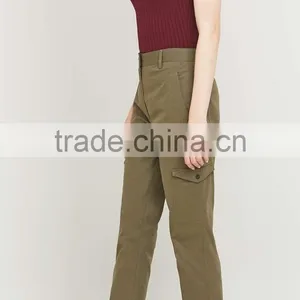 New Arrival Custom Lady Popular Khaki Funny Cargo Trousers thumbnail-4