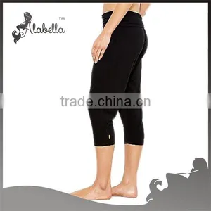 Ladies Fitness Fabric Cotton Women Ruffle Capris Ruffle Pants for Lady thumbnail-2