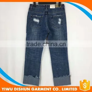 Women China Wholesale Fashion Ripped Rolling up Jeans thumbnail-5