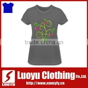2017 Womens Cotton o Neck Soft Tee Shirt Made in China thumbnail-1