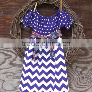 Hot Sale Baby Girls Stripe Dress With Printed Children's Boutique Clothes Toddler Girls Peasant Dress For Summer Clothes DR6828 thumbnail-3