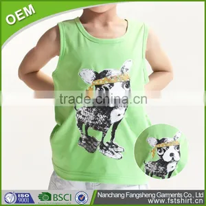 Lastest Hotsales Good Quality Summer Kids Cotton O-neck Tank Top thumbnail-3