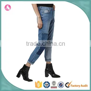 Latest New Model Patch Work Jeans Denim Jeans Pants for Girl thumbnail-2