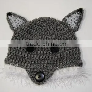 Crochet Knitting Winter Animal Fox Ears Hat thumbnail-3