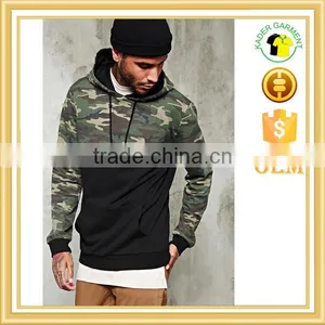 Slim Fit Hoodie Man Quality Tracksuit Top With Camo Splice thumbnail-1
