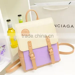 New Women's Retro College Sweet Shoulder Bag Synthetic Leather Backpack SV008057# thumbnail-1