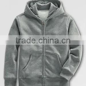 BOYS PLAIN ZIPPER HOODY thumbnail-1