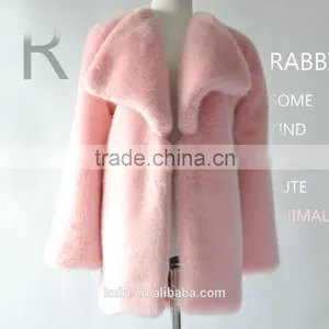 2016 New Design Women Winter Mink Fur Overcoats Hot Sale Fashion Lady Fake Fur Coats thumbnail-6