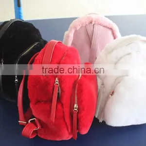 Myfur Customized Dyed Genuine Rex Rabbit Fur Bag Backpack For Teenage thumbnail-6
