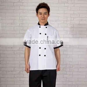 Custom Classic White Cook Restaurant Bakery Bar Kitchen Workwear Chef Coats Wholesale thumbnail-1