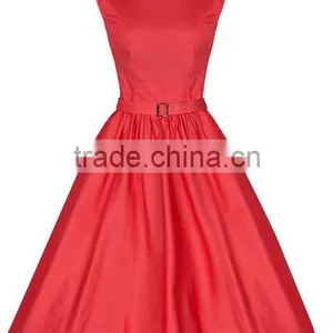 Walson Wholesale Hot New Summer Women Casual Dresses Retro Party Robe Rockabilly 50s Black Vintage Dress thumbnail-3