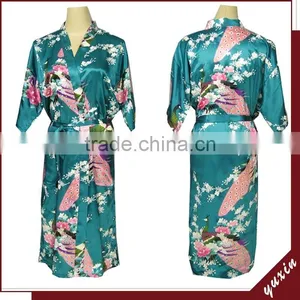 Satin Robe Bath Robe Custom Made Japanese Sex Girl Kimono 0609016 thumbnail-1