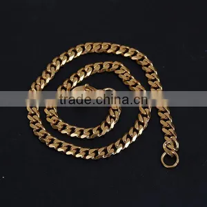 304 Stainless Steel Lobster Clasp Link Curb Chain Bracelets Gold Plated 21cm Long thumbnail-3