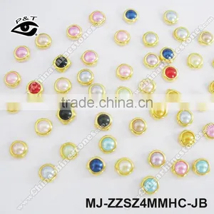 4MM Mix Colors Decorative Nail Art Pearl Rim Beads Flat Back Pearl Beads For Nair Art Decoration thumbnail-1