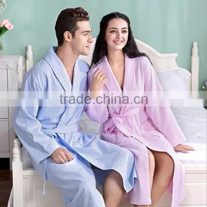 Soft Cotton Waffle Women Bathrobe, 100% Cotton Wholesale Bath Robe thumbnail-3