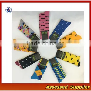 YXS69 Custom Unisex Happy Combed Cotton Dress Socks Business and Dress Socks thumbnail-2