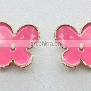Preppy Style Enamel Neon Pink Butterfly Fashon Earring Stud thumbnail-1