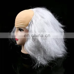 Old Man Headpiece Hair Bald White Party Wig thumbnail-4