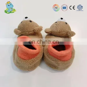 Factory Directly Sale Cute Stuffed Animal Type Plush Bear Baby Slippers thumbnail-3