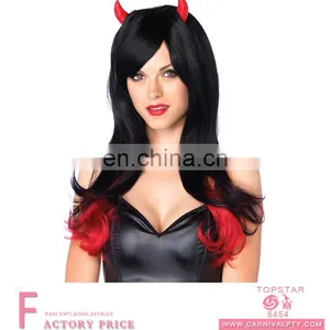 Black Hair Wig With Dyed Red Hair on the Buttom Lace Front Wig Human Hair thumbnail-2