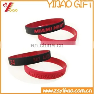 Smart Dual Colors Silicone Wristband,Custom Red and Black Dual Colors/Segmented Colors/Mix Colors Silicone Bracelet Wristband thumbnail-1