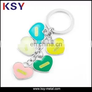 Personalized Love Shaped Custom Colour Metal Keychains for Her thumbnail-2
