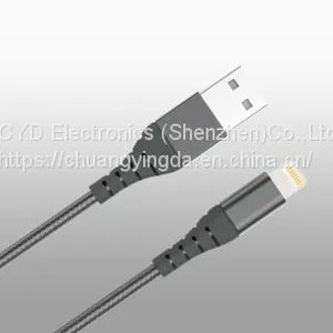 MFi Lightning Cable With Aluminum Connector and Metal Nylon Braided Cable, 1m/1.8m 2.4a thumbnail-4