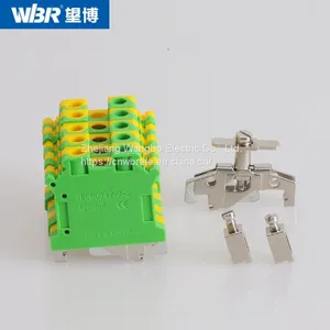 Yellow-green Ground Terminal USLKG10 Cable Connector DIN Rail Terminal thumbnail-5