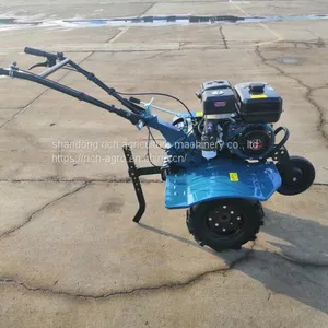 Mini Power Tiller Blue Color Gasoline / Diesel Mini Farm Tractor thumbnail-3