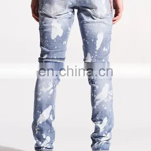 DiZNEW Custom Patchwork Unbranded Ripped Skinny Jeans For Men thumbnail-3