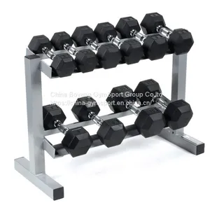 Iron Cast Painted Black Dumbbells thumbnail-3