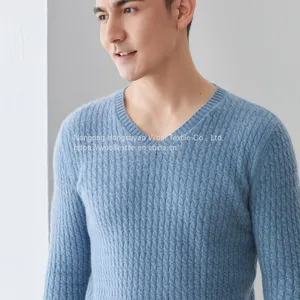 100% Cashmere Men′s V-Neck Pullover Sweater thumbnail-2