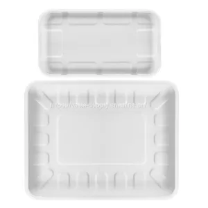Eco Friendly Factory Direct Bagasse Rectangle Tray Disposable Tableware Multi-use Serving Platter Food Tray thumbnail-1
