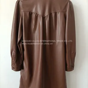 Spring/Autumn Women's Eco Leather Fashion Shirt thumbnail-2