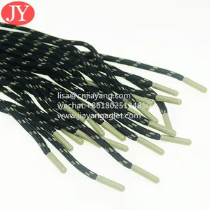 Custom Polyester Round Cord With Core Injetion Palstic Aglet Accept 8 kg Tensile Test Shoelace Aglet thumbnail-1