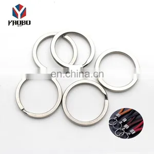 Wholesales Stainless Steel Key Accessories Keyring Flat Split Ring Keychain For Bag thumbnail-1