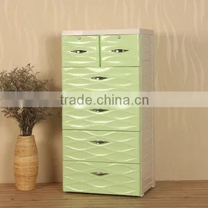 Raised Grain Surface Design Plastic 5 Drawer Unit Storage Cabinet thumbnail-4