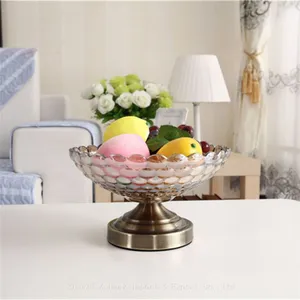 Candy Glass Fruit Cake Dish Set Luxury Gold Frame Serving Dry Fruit Decoration Dried Glass Fruit Tray thumbnail-3