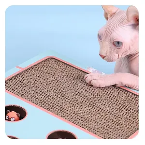 Mouse Popping Out of Paper Box Relieve Boredom Cat Toy Five Hole Whack-a-mole Cat Scratcher Interactive Cat Scrtacher Board thumbnail-5