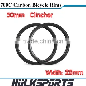 700c Full Carbon Road Bicycle Clincher Rims Toray T700 Carbon Rims for Road Bicycle Glossy/matt Carbon Road Bike Rim 50mm thumbnail-1