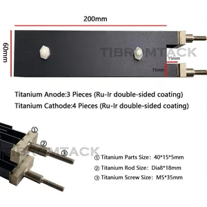 Titanium Anode With MMO Ru-IR Coating Electrode for HHO Electrolysis Cell or Pool Water and Swimming Pool Cleaning thumbnail-1