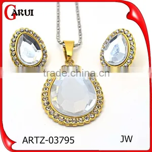 Charm Big Different Color Rhinestone Fashion Jewelry Set thumbnail-1