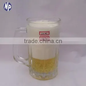 0.5L Clear Glass Beer Mug With Handle thumbnail-1