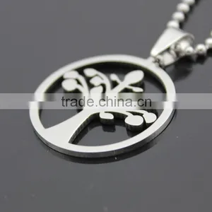 Stainless Steel Tree of Life Pendant Necklace thumbnail-4