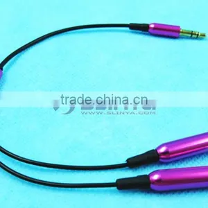 3.5mm 1 to 2 Audio Dual Y Splitter Cable Adapter Earphone Headphone Jack With Metal Plated thumbnail-5