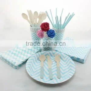 Manufacturer Disposable Party Tableware Paper Plates Straws Cups Napkins thumbnail-2